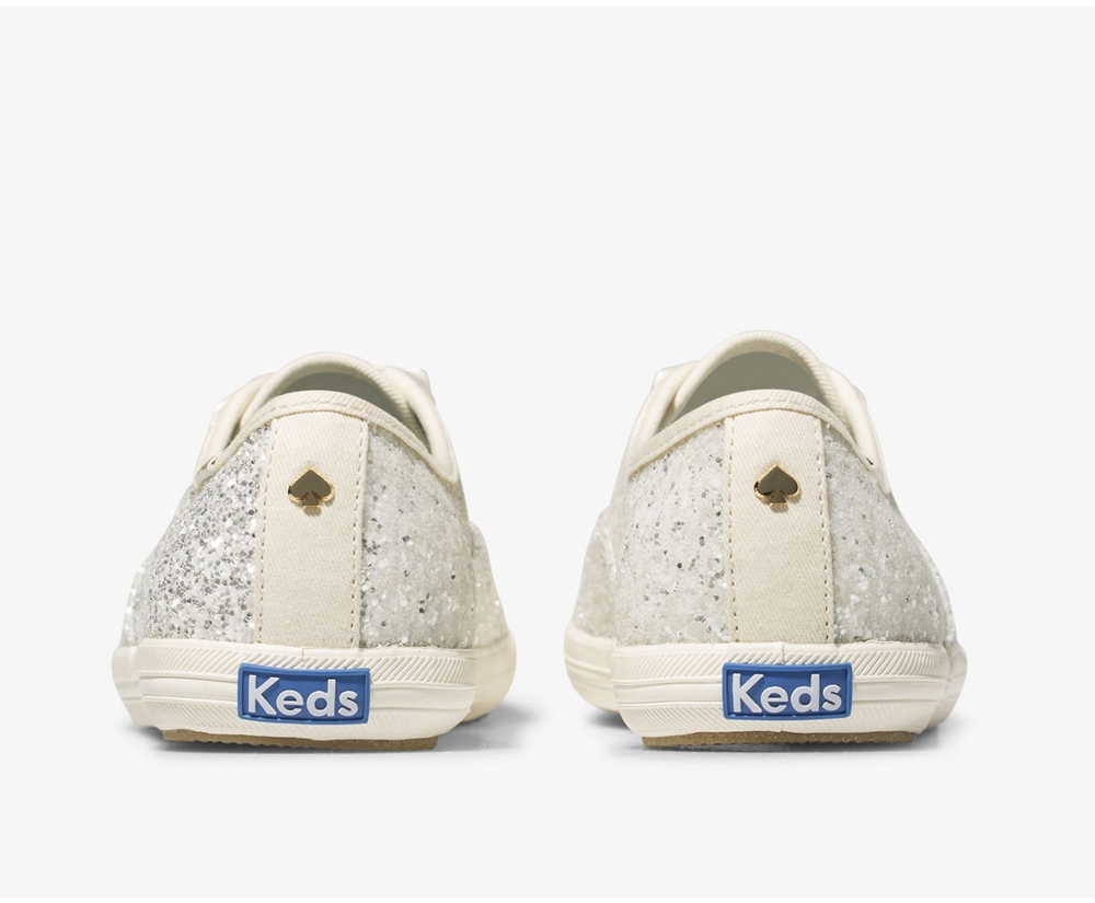 Basket Keds Femme Blanche - Kate Spade New York Champion Glitter - 270-MNRVQF